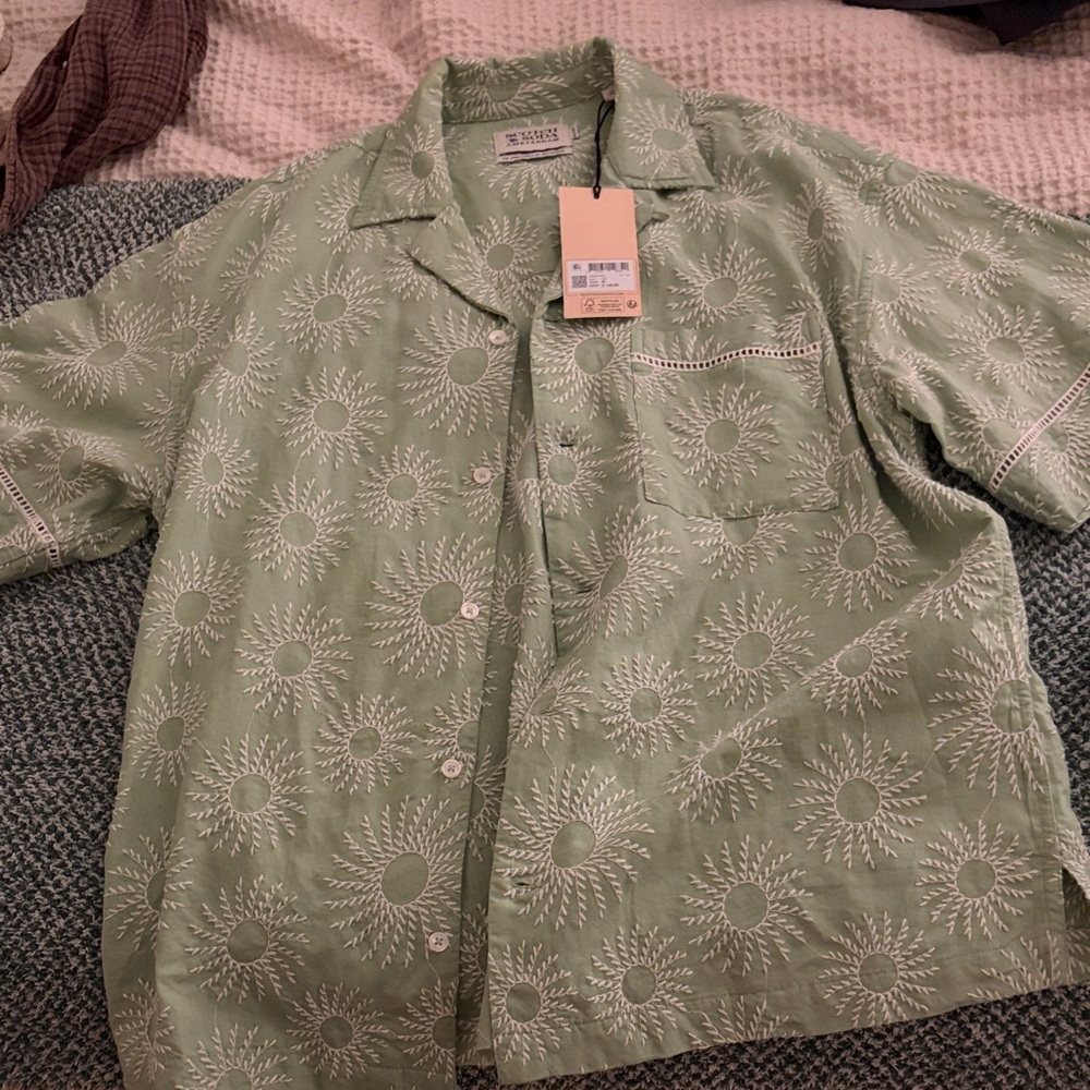 Scotch & Soda Light Green Sunburst Casual Shirt